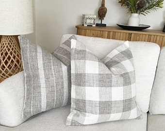 Grey buffalo check pillows new arrivals
