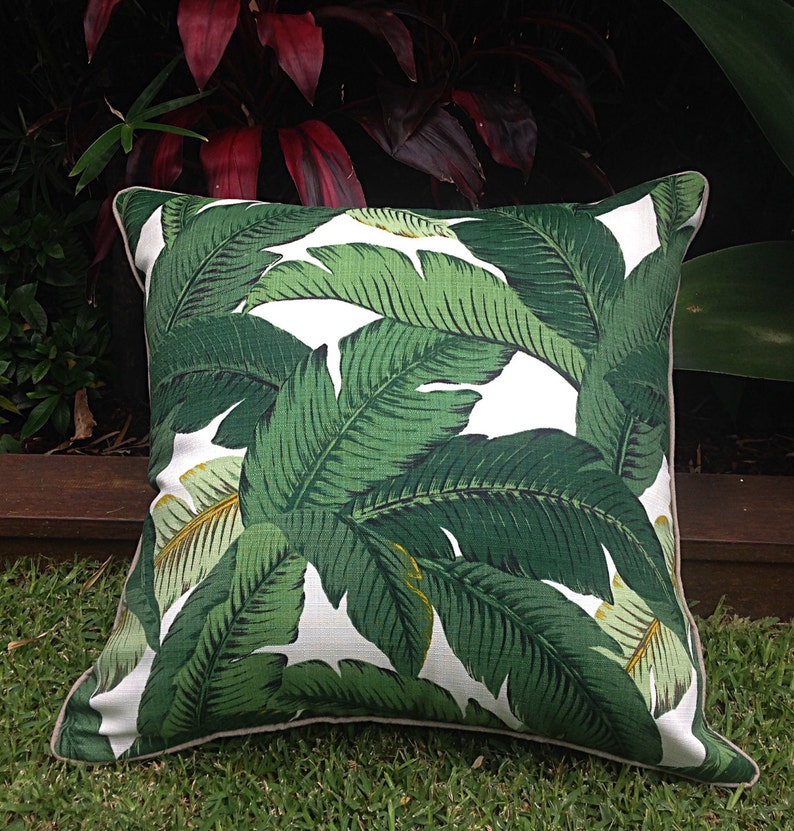 Palm Leaf Cushions Banana Leaf Outdoor Cushions Cover Only | Etsy