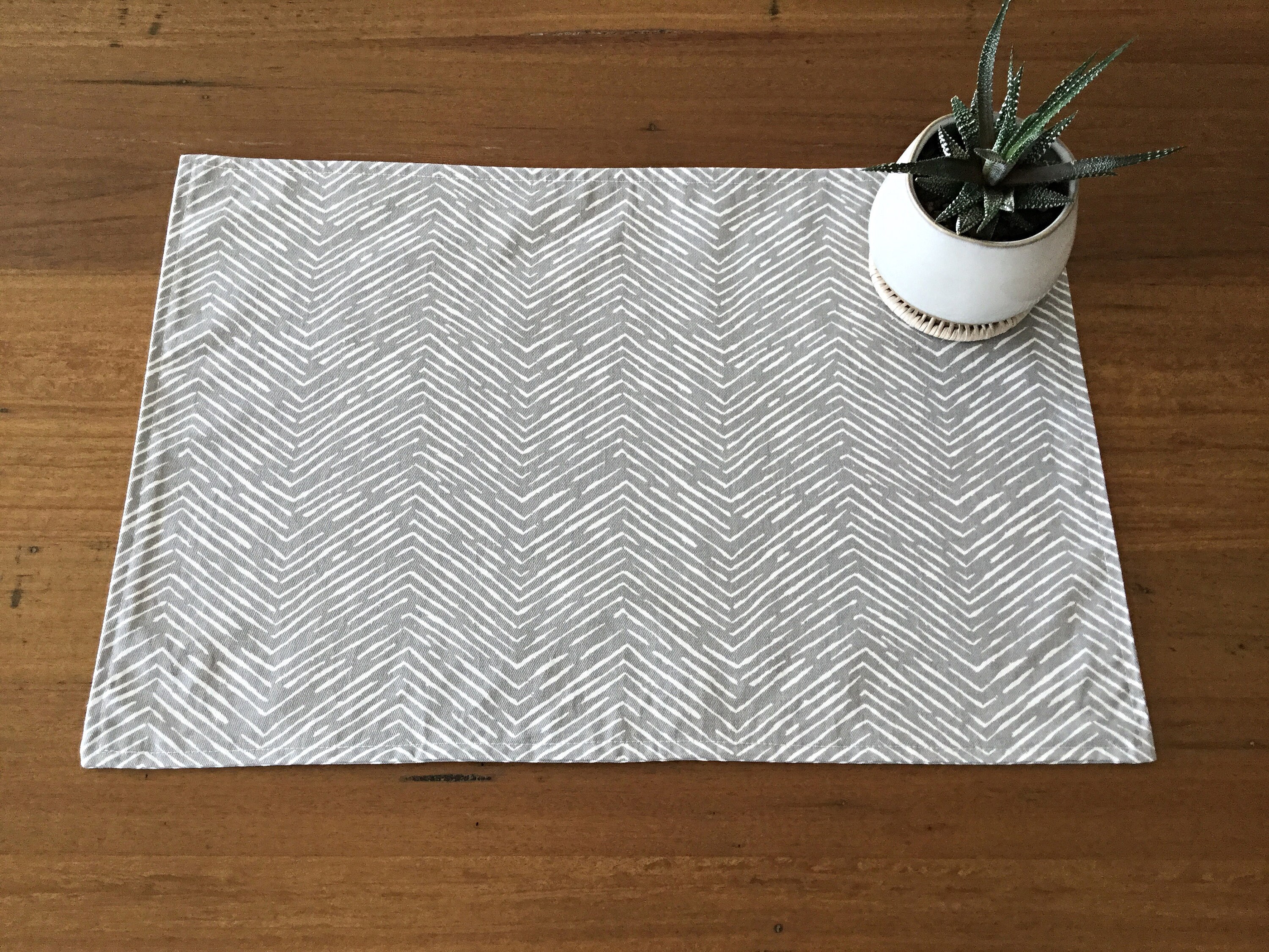 Set of 2 Placemats Grey Coastal Placemats Set of 2 Grey Etsy