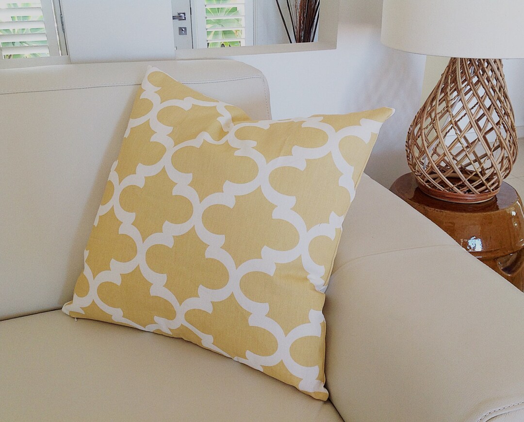 Cushions Saffron Yellow Moroccan Style Cushion Cover Throw Etsy