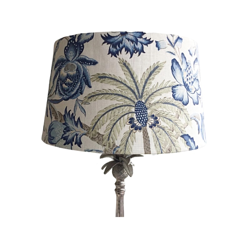 Lamp Shade Hampton's Beach House Lampshade Hampton's Decor, Coastal Style, Cylinder Lampshade, Barrel Lampshade. image 7