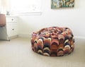 Rainbow Stripe Bean Bag Cover: Colourful Decor for Kids & Adults