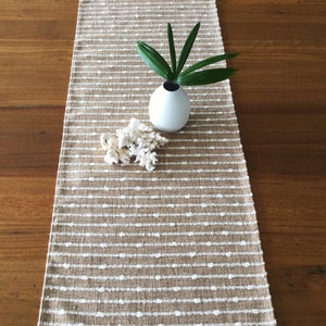 Coastal Decor, Coastal Table Runner, Wheat Colour, Tan Colour Textured Table decor. Beach House Decor, Farm House Luxe Decor image 8