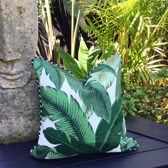 Palm Leaf Cushions Banana Leaf Outdoor Cushion Covers. Swaying Palms Outdoor Pillows Tropical Pillows Alfresco Cushions Tropical Pillows Etsy