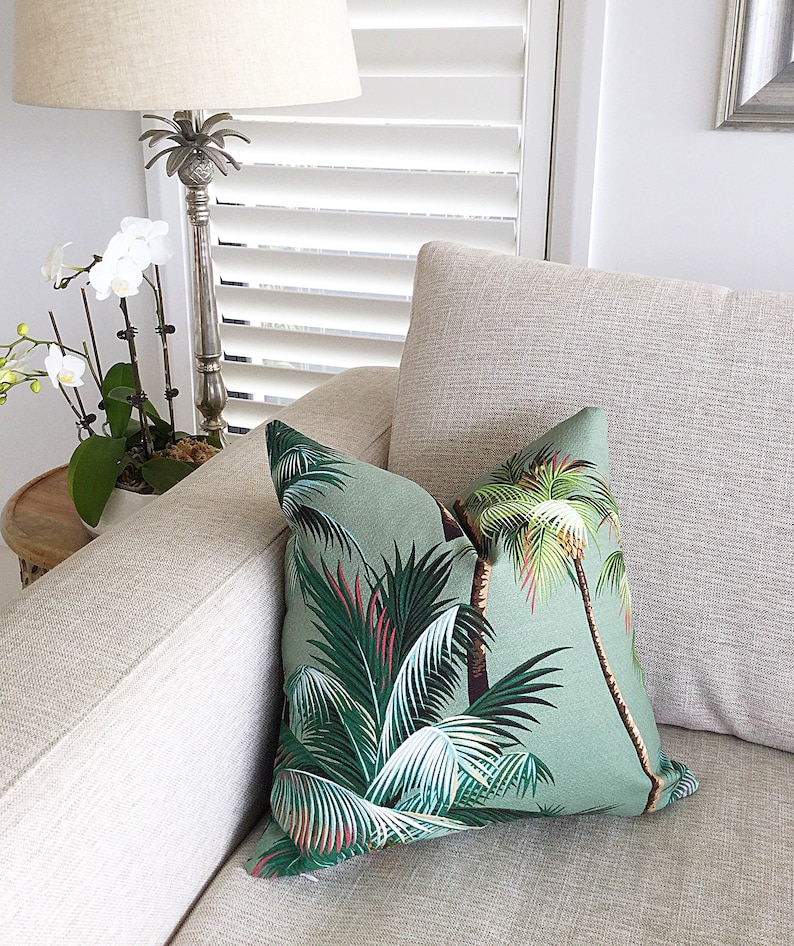 Hawaiian Cushion Covers Tropical Palms Pillows Beach Covers. Etsy