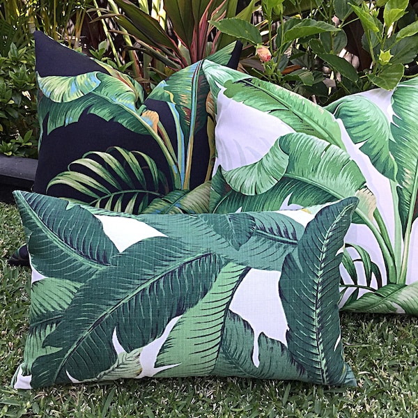 Outdoor Cushions Palm Leaf, Banana Leaf Outdoor Cushion Cover, Pillows Tropical Pillow, Cushion Covers, Tropical Pillows