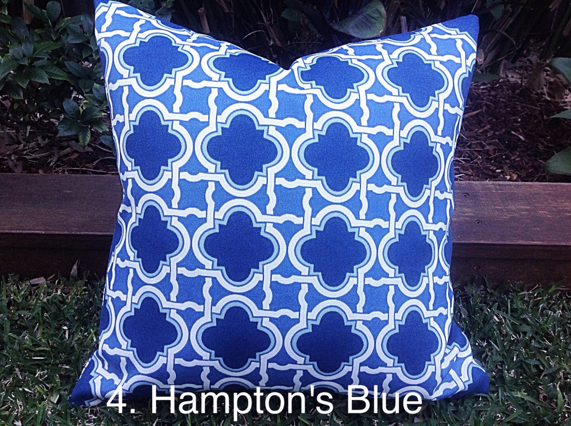 Blue and White Outdoor Cushions Outdoor Pillow Covers. Coastal Etsy