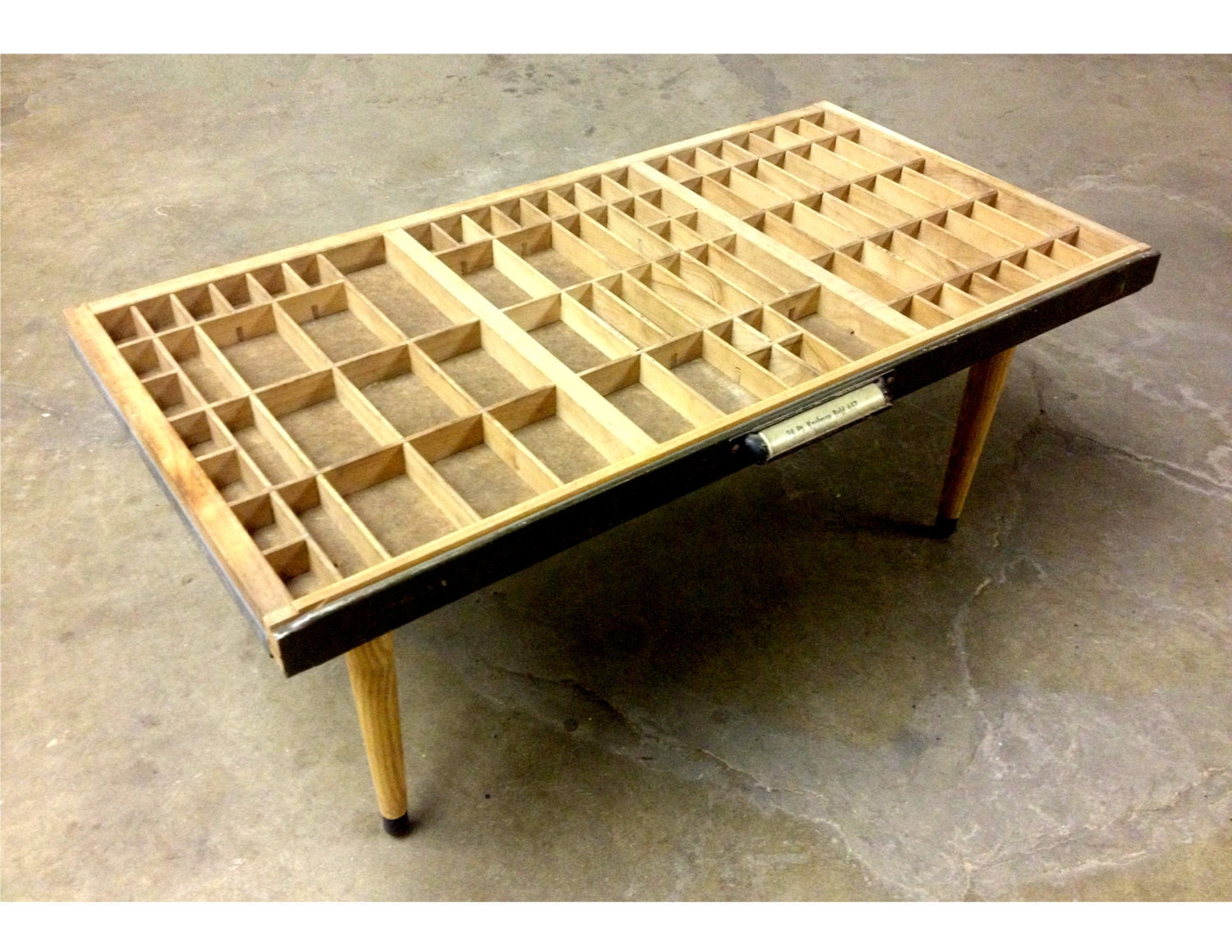 Upcycled Vintage Typesetter Tray Coffee Table glass Not Included