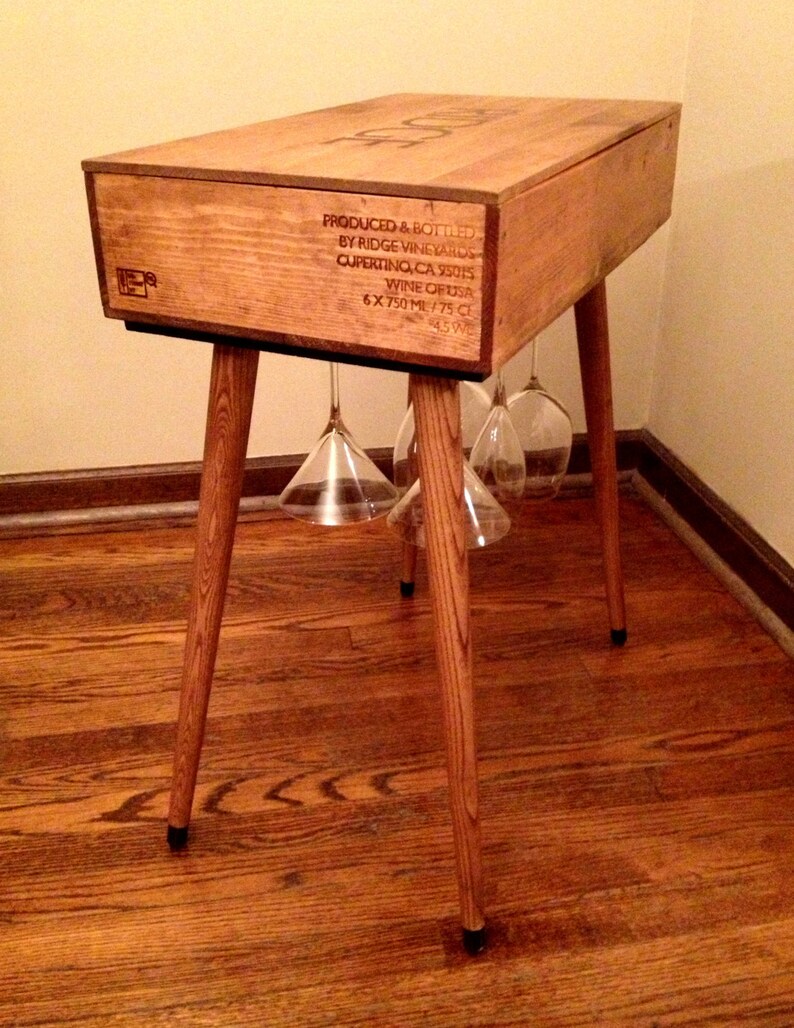 Wine Box End Table Side Table Wine Storage Etsy