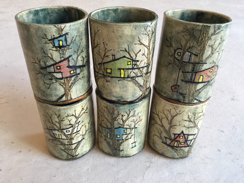 Ceramic Tiny House Tumbler or Utensil Cup Etsy