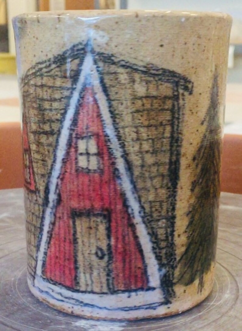 Ceramic Tiny Home Tumbler or Utensil Cup Etsy