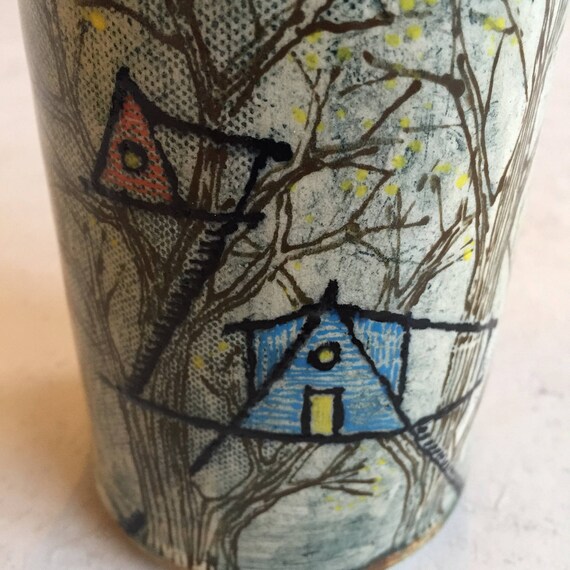 Drinkware Ceramic Treehouse Tumbler or Utensil Cup Mugs