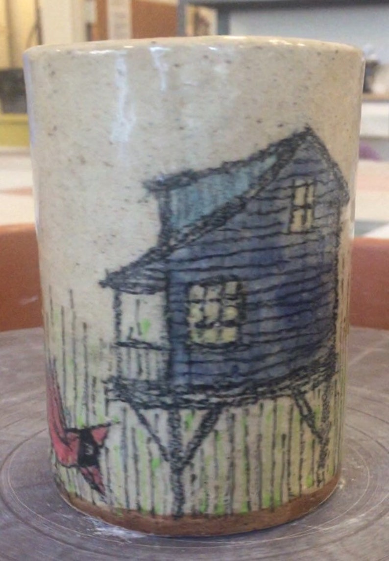Ceramic Tiny Home Tumbler or Utensil Cup Etsy