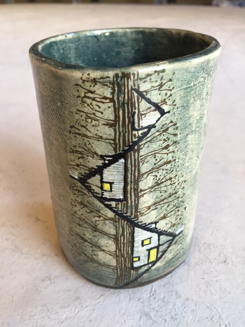 Ceramic Treehouse Tumbler or Utensil Cup Etsy