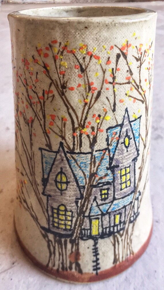 Drinkware Ceramic Treehouse Tumbler or Utensil Cup Mugs