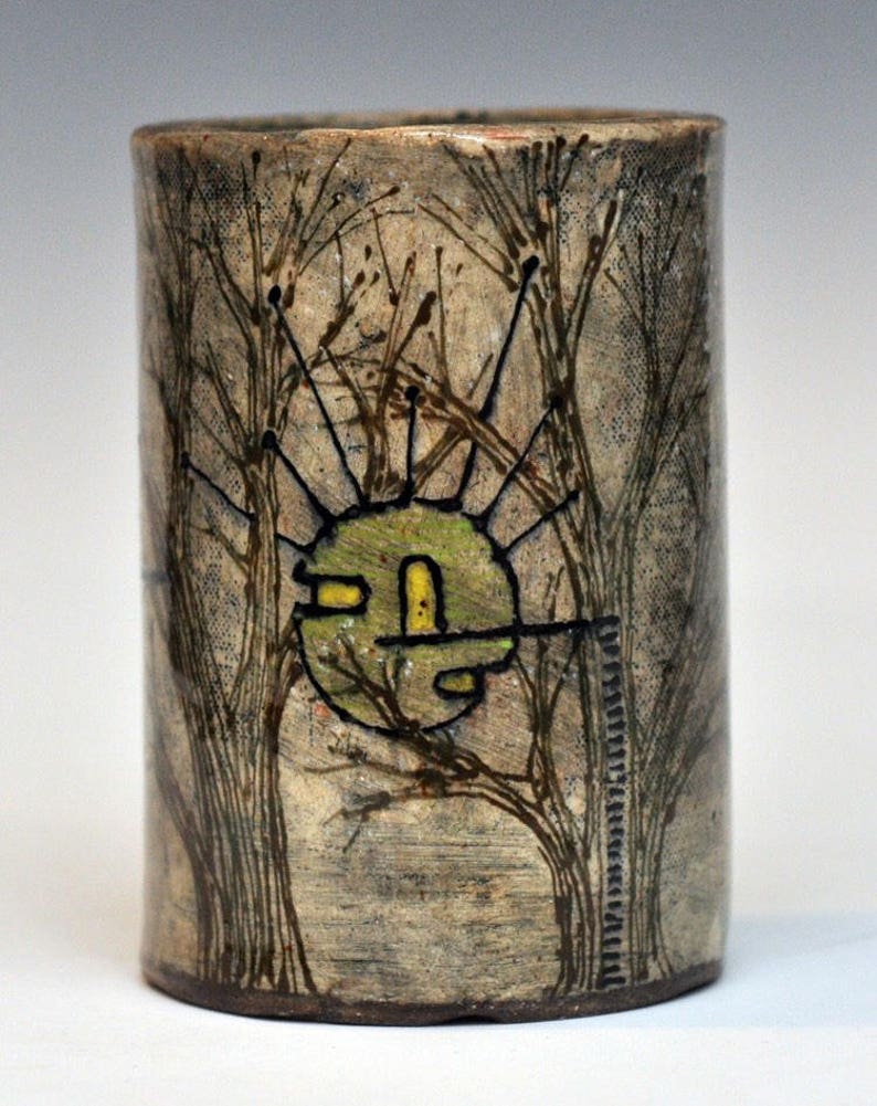 Ceramic Treehouse Tumbler or Utensil Cup Etsy