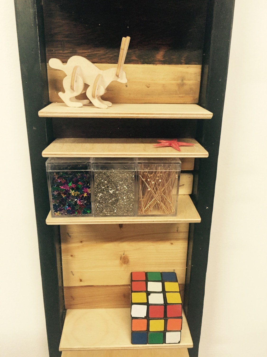 Reclaimed Wood Shelf Box with Repositionable Shelves Etsy