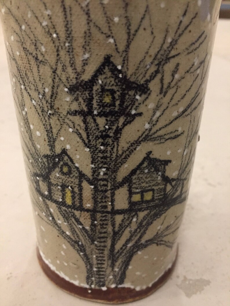 Ceramic Treehouse Tumbler or Utensil Cup Etsy