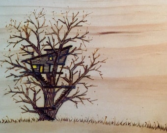 Woodburned Haunted Treehouse