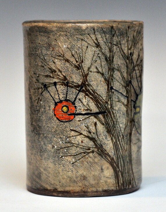 Drinkware Ceramic Treehouse Tumbler or Utensil Cup Mugs