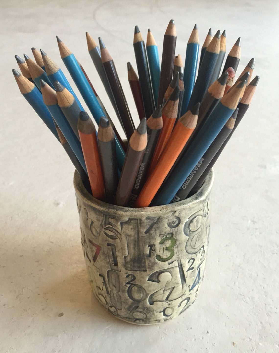 Handmade Ceramic Pencil or Pen holder coffee or tea tumble Etsy