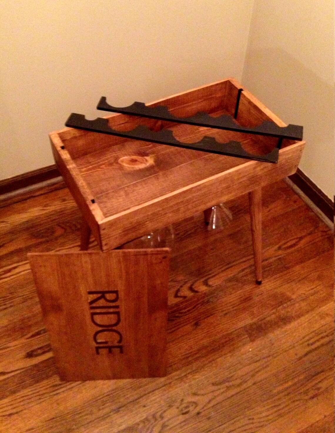 Wine Box End Table Side Table Wine Storage Etsy