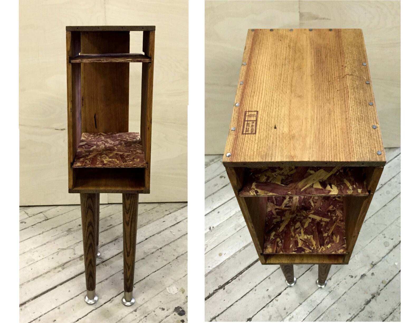 Retrofitted Wine Box End Table Night Stand Bookshelf Etsy
