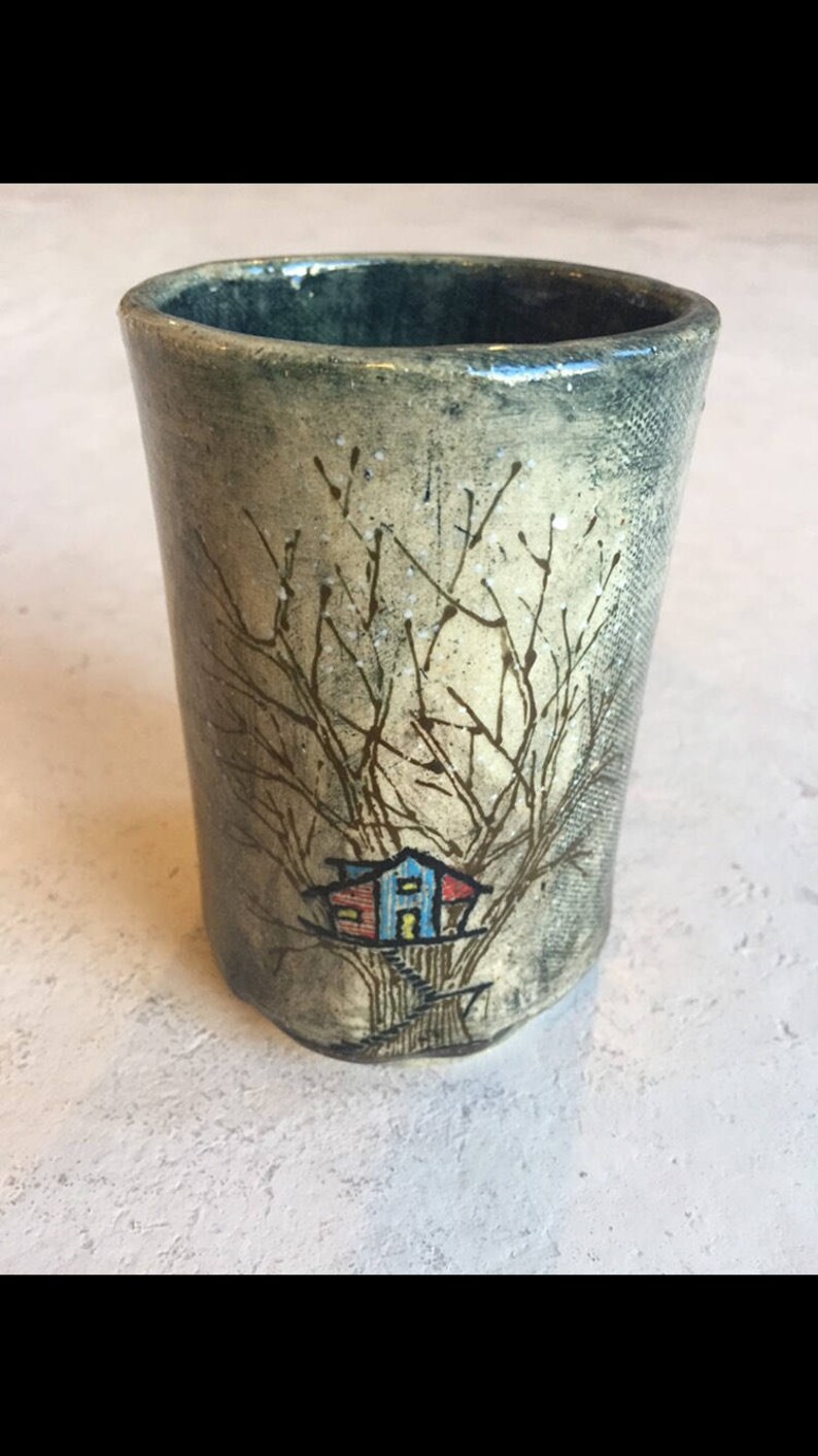 Ceramic Tiny House Tumbler or Utensil Cup Etsy