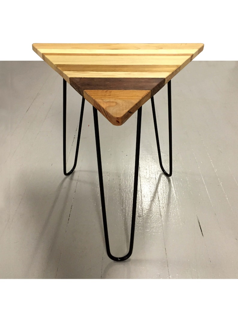 Reclaimed Wood Triangular Modern End Table or Coffee Table Etsy