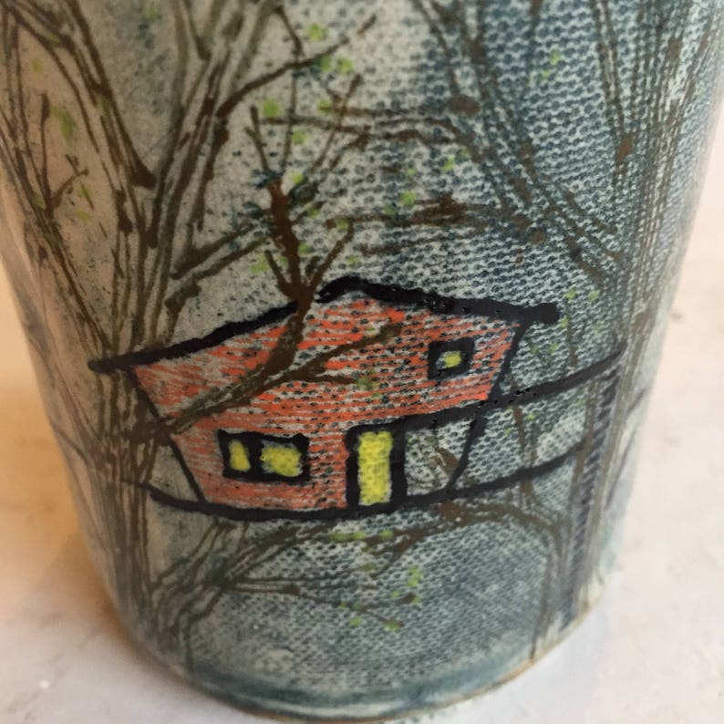 Ceramic Treehouse Tumbler or Utensil Cup Etsy