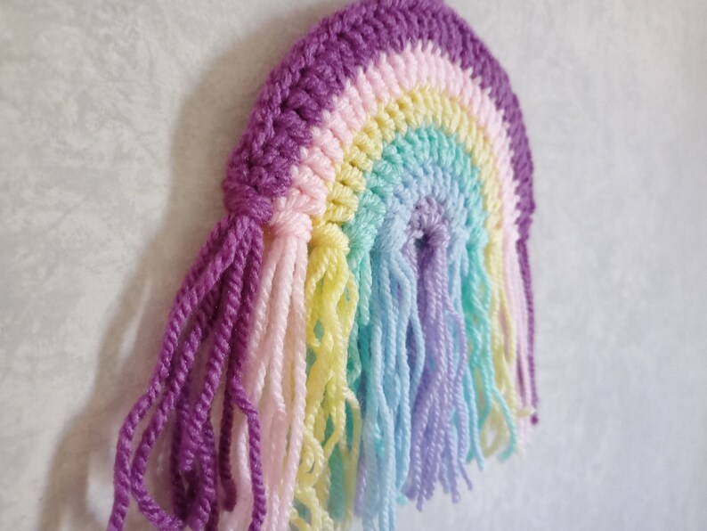 Rainbow Crochet Wall Hanging. Nursery Wall Decor Handmade Etsy