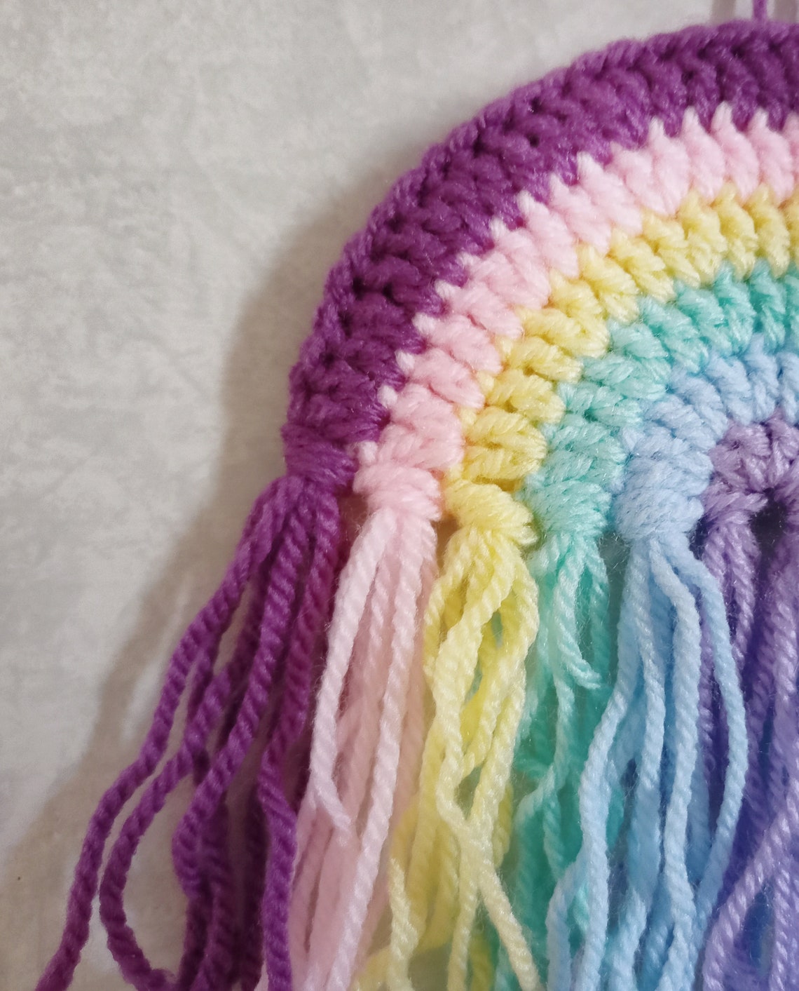 Rainbow Crochet Wall Hanging. Nursery Wall Decor Handmade Etsy