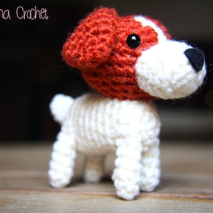 Jack Russel Terrier. Kawaii Amigurumi Hund. Handmade gehäkelte Puppe Spielzeug Plüsch