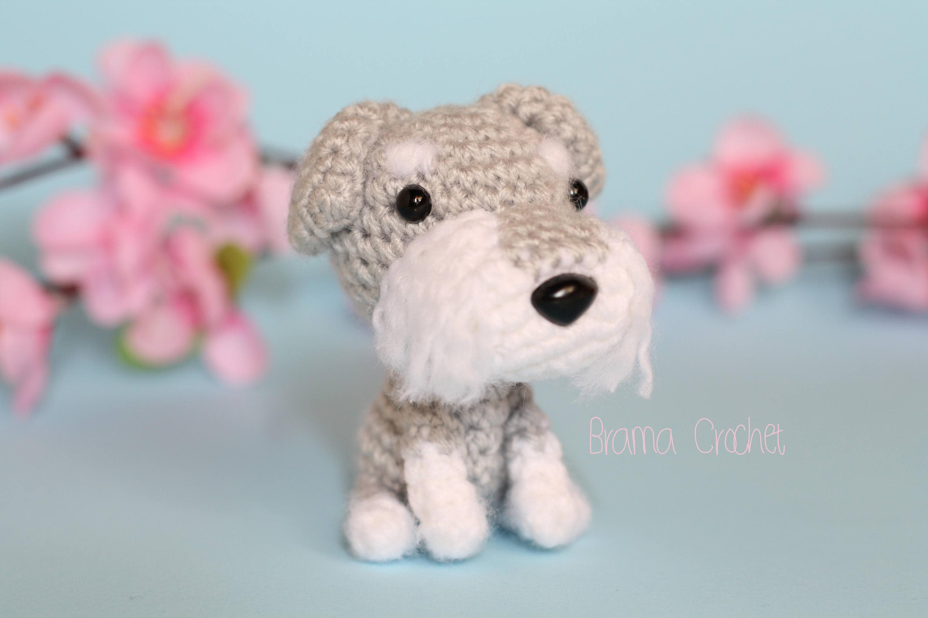 Stuffed Animals & Plushies Kawaii Amigurumi doll Handmade Crochet toy plush Schnauzer dog