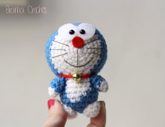 Pequeño DORAEMON. Juguete amigurumi hecho a mano. kawaii ganchillo de  peluche