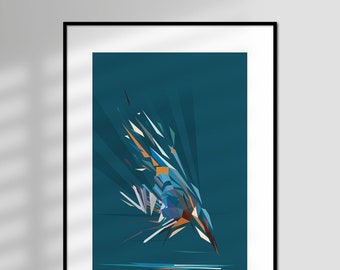 Dive - Kingfisher, Bird, Nature & Wildlife, Limited Edition, Giclée Art Print