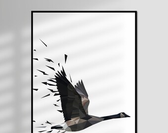 Migration - Goose in Flight, Wildlife, Nature, Limited Edition, Giclée Art Print