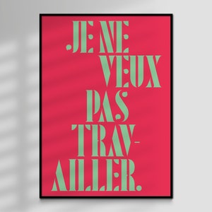 Work Sympatique, Pink Martini, Typographiy Lyrics, Limited Edition, Giclée Art Print Cherry / Mint