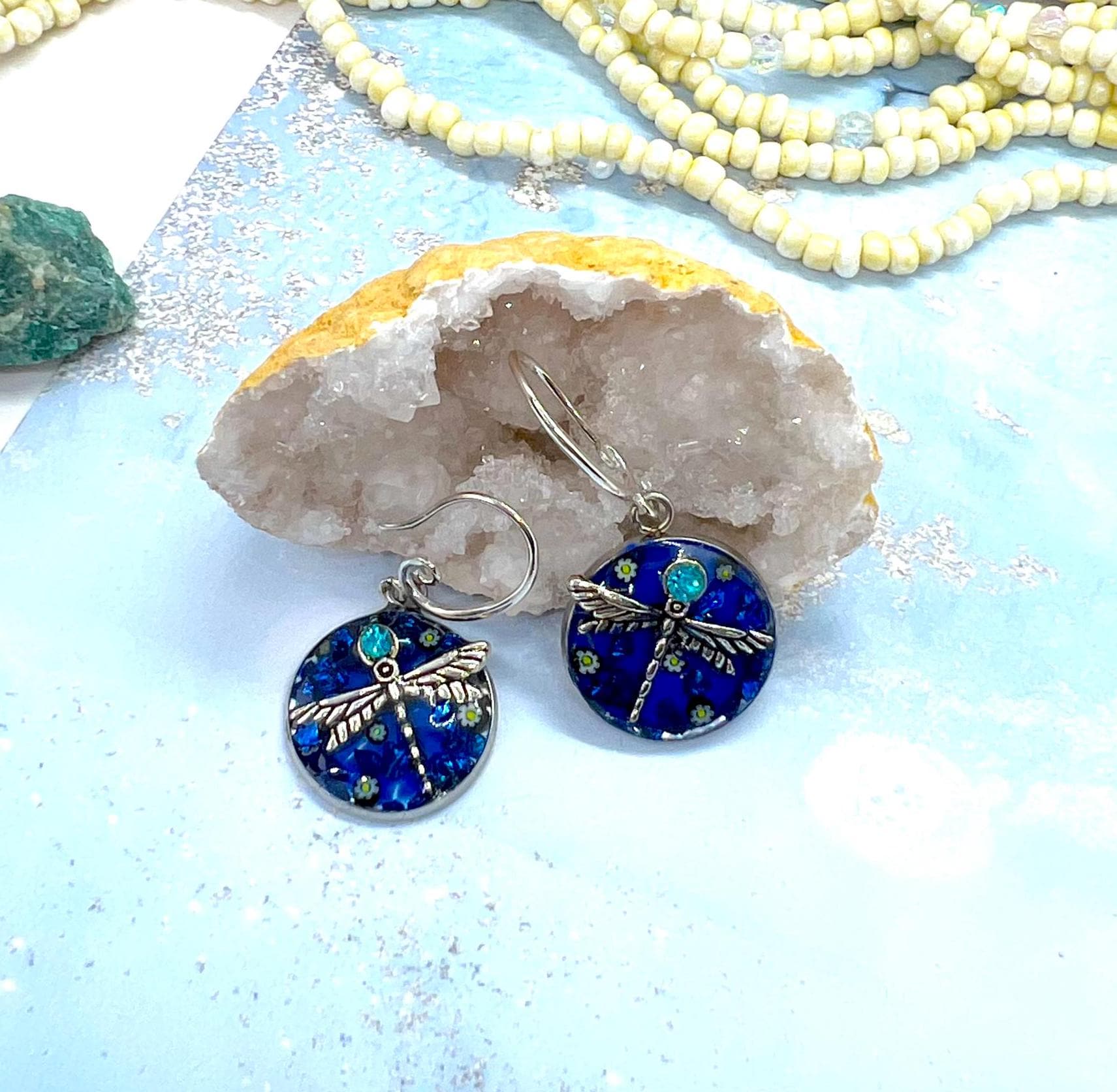 Michelangelo Gioielli Orecchini a forma di libellula argento placcato-oro | Olga Bijoux