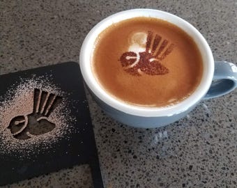 Fantail / Pīwakawaka Bird Coffee Stencil