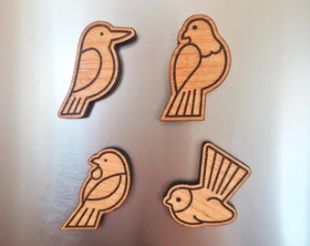 New Zealand Bird Magnet Set – Laser Cut Wood Fridge Magnets