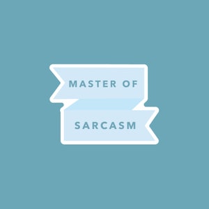 3"x2.2" Master of Sarcasm Ribbon Sticker