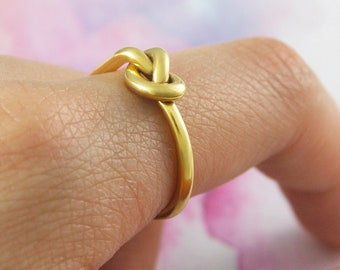 Gouden knoop ring liefde knoop ring dikke gouden ring alledaagse gouden ring liefhebbers ring eenvoudige gouden ringen voor vrouwen ongebruikelijke verlovingsring twist ring