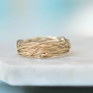 Statement Gold Wire Ring Handmade Gold Ring Cool Gift Rings For Women Sterling Silver Cool Ring Wire Wrapped Ring Boho Ring 18K Yellow Gold