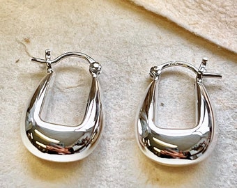 Sterling Silver Huggie Hoop Earrings Huggie Earrings Everyday Earrings Mothers Day Gift Silver Hoop Earrings Drop Earrings
