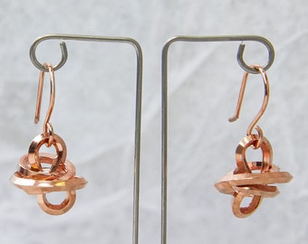 Knot Drop Earrings Rose Gold Plated Sterling Silver Dangle Earrings Anniversary Gift Wedding Earrings Cute Earrings