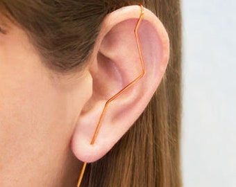 Rose Gold Ear Pin Earring Ear Threader Piercing Cartilage Cuff Ear Fashion Ear Jewellery  Single Earring Earring Gifts Otis Jaxon 925 Silver