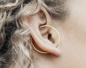 Modern Gold Earring, Gold Ear Cuff, Ear Cuffs, Geometric Earring, Hoop Earrings, Gold Hoop Earrings, Minimalist Earring Set, Ear Crawler