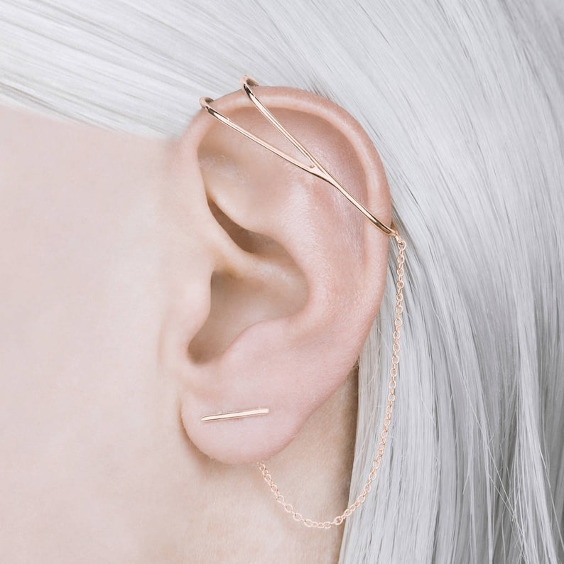 Rose Gold Ear Cuffrose Gold Jewelleryrose Gold Etsy