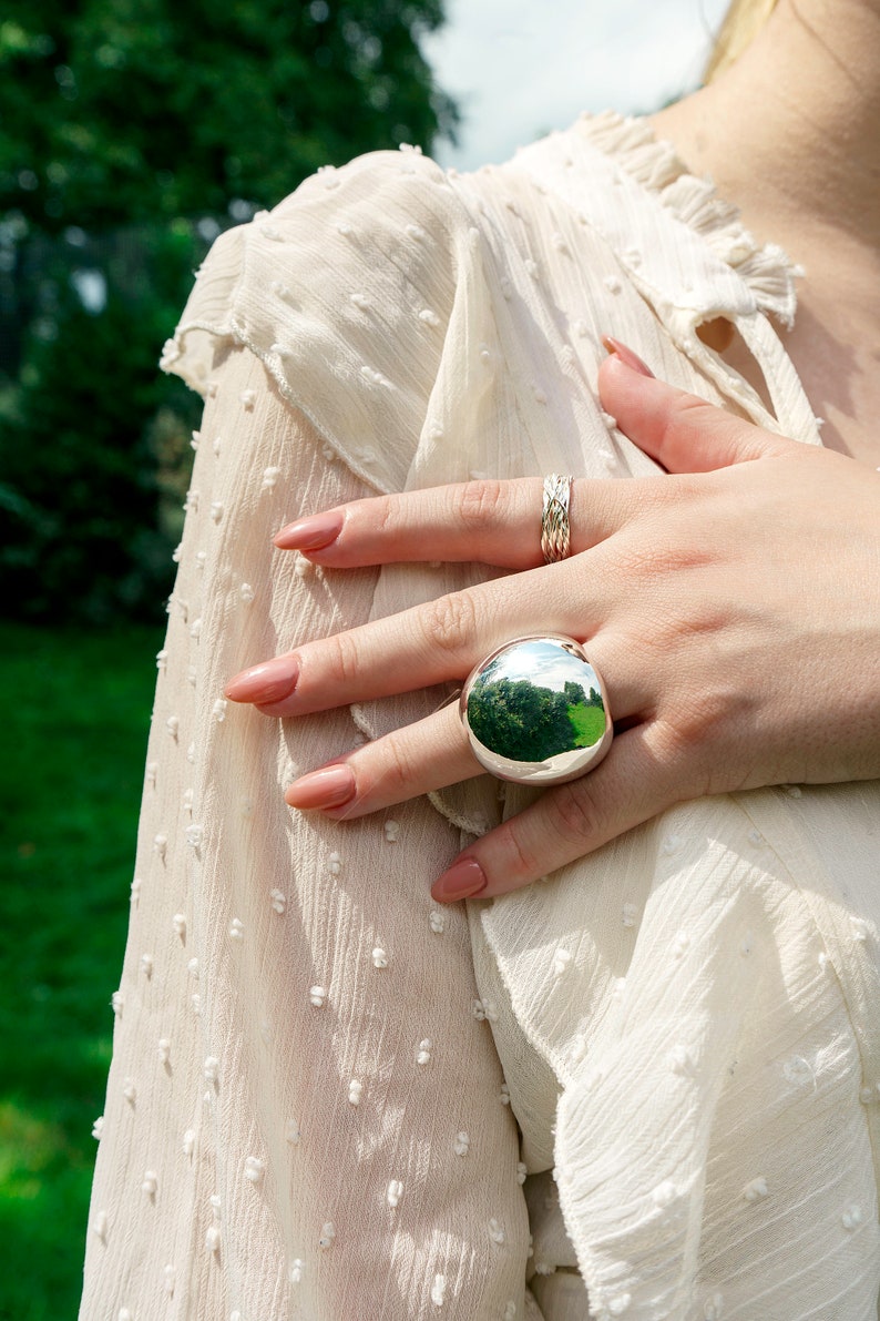 Silver Ring for Women Statement Ring Modern Ring Sterling Etsy UK